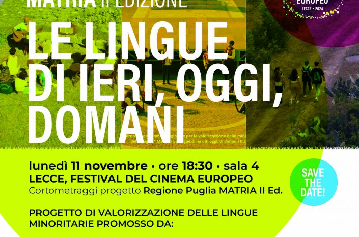 Il progetto “Matria, le lingue di ieri, oggi, domani” al Festival del Cinema Europeo